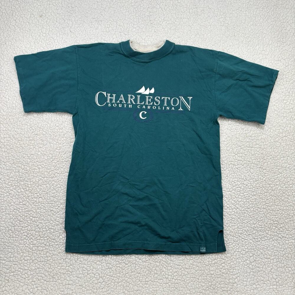 Vtg Charleston South Carolina T-Shirt‎ Mens L Gear For Sports Double Layer USA